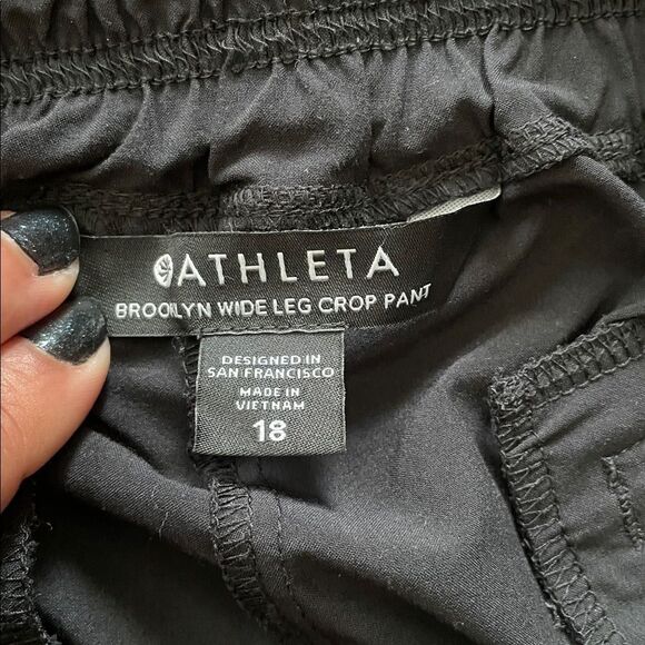 Athleta Brooklyn Wide Leg Crop Pant Black Women’s Sz 18 - Picture 11 of 15